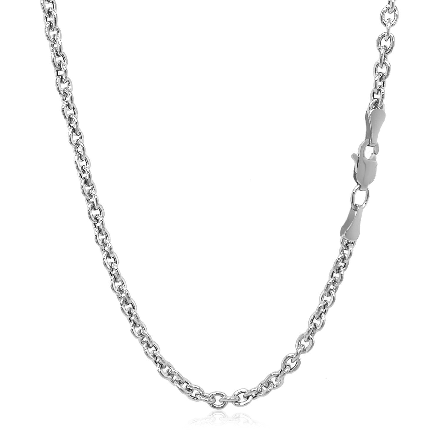 3.0mm 14k White Gold Forsantina  Lite Cable Link Chain