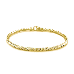 Fancy Weave Bangle in 14k Yellow Gold (3.0mm)