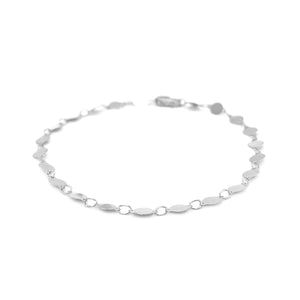 14k White Gold Bracelet with Polished Circles