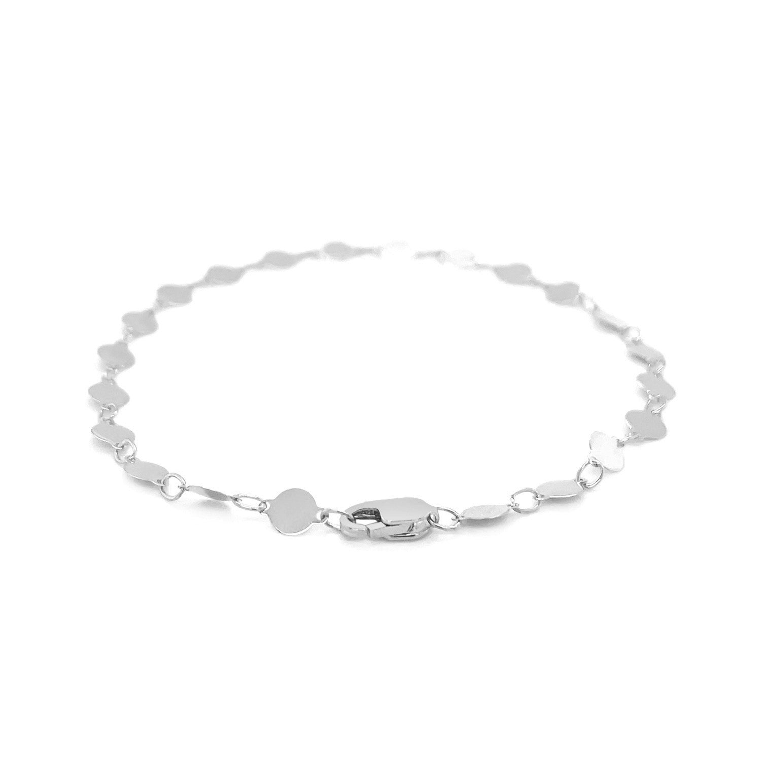 14k White Gold Bracelet with Polished Circles