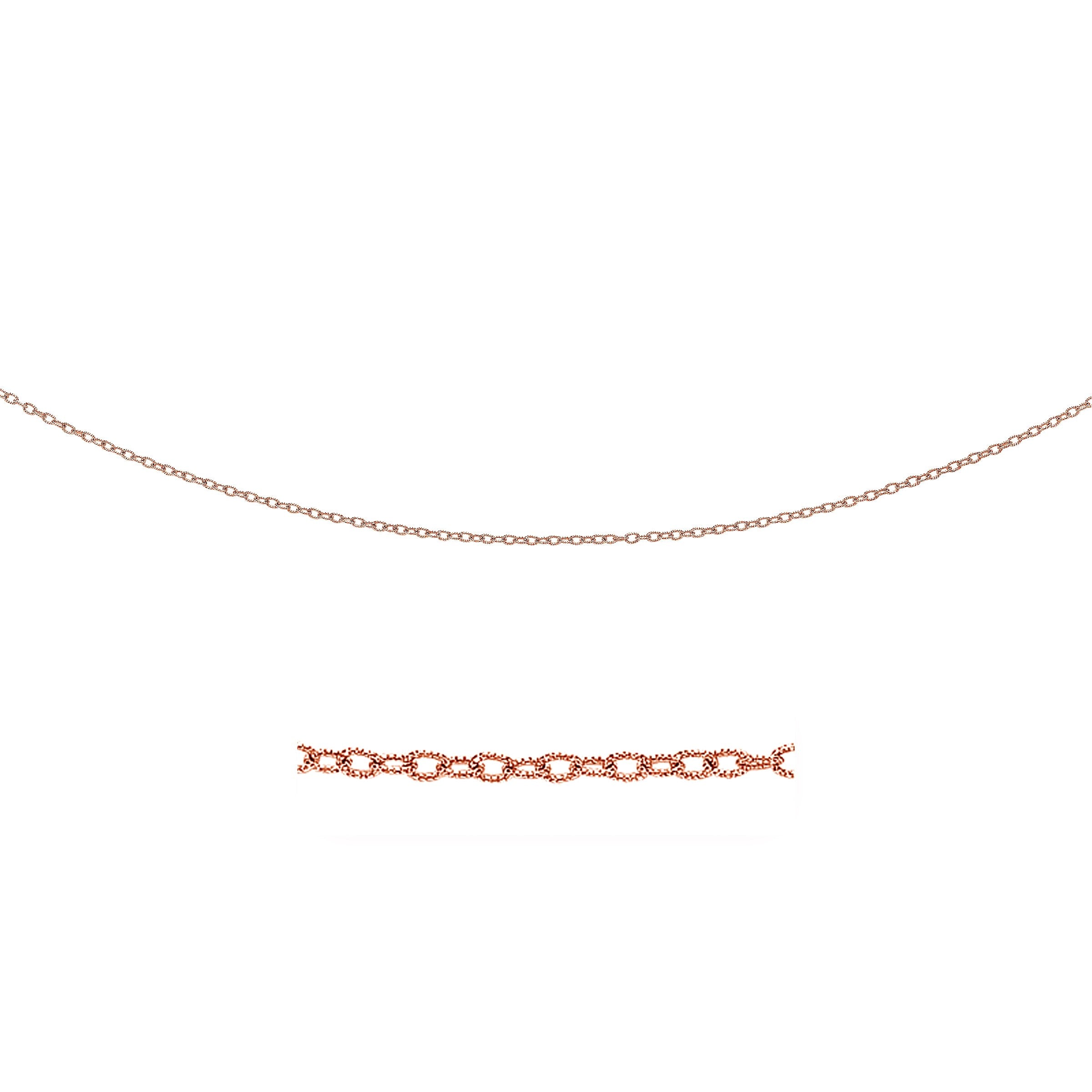 2.5mm 14k Rose Gold Pendant Chain with Textured Links