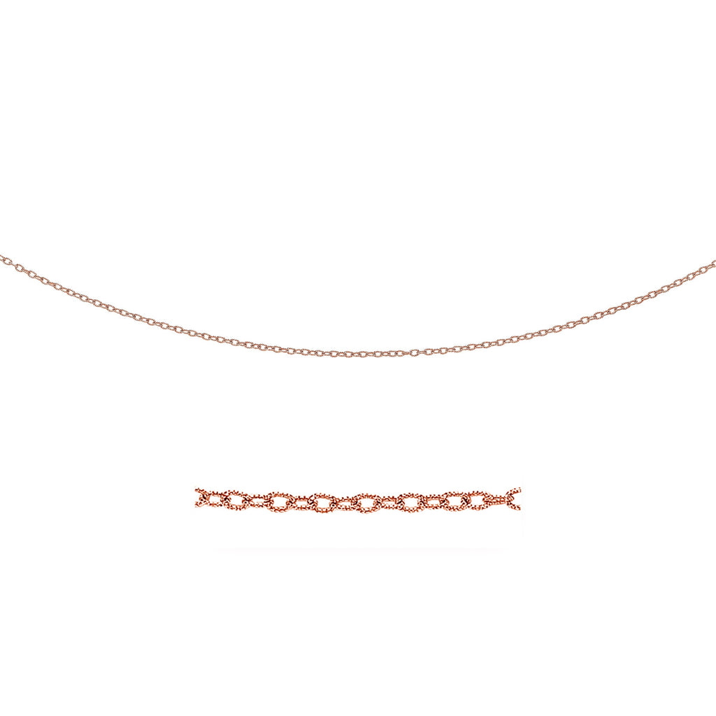 2.5mm 14k Rose Gold Pendant Chain with Textured Links