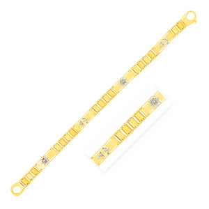 14k Yellow Gold Link Bracelet with Nautical Motifs