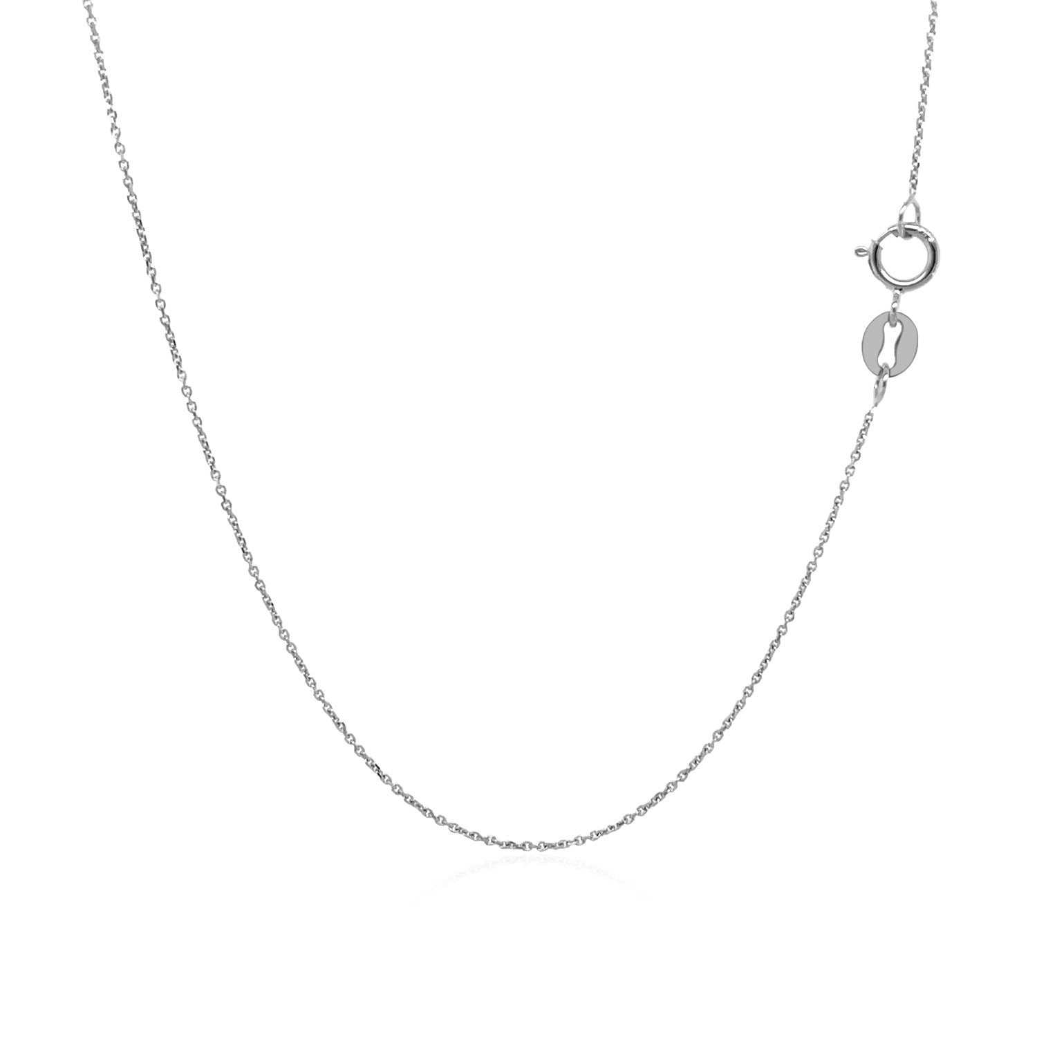 14k White Gold Cable Link Chain 0.5mm