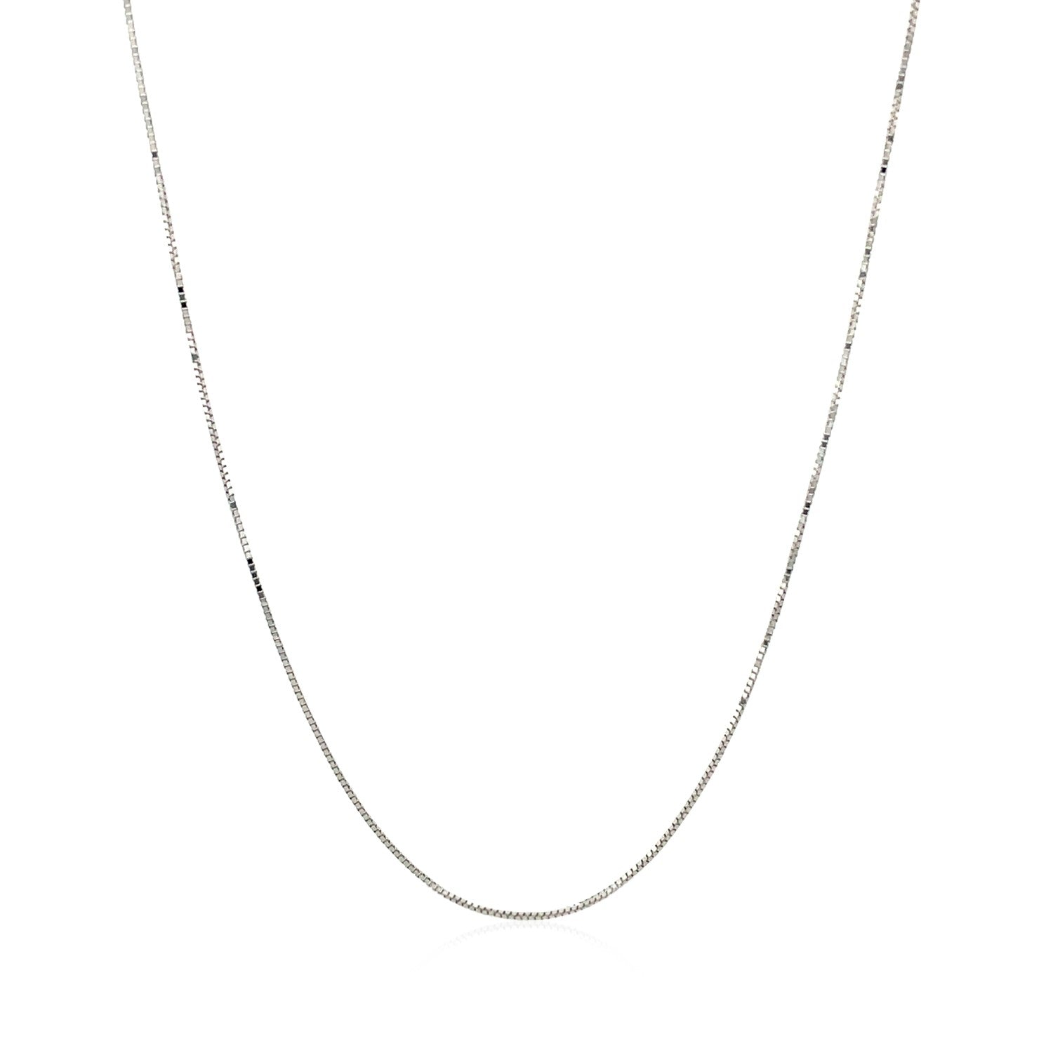 14k White Gold Classic Box Chain 0.45mm