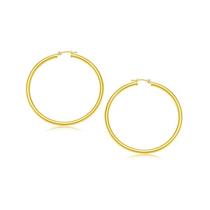 14k Yellow Gold Polished Hoop Earrings (25 mm)