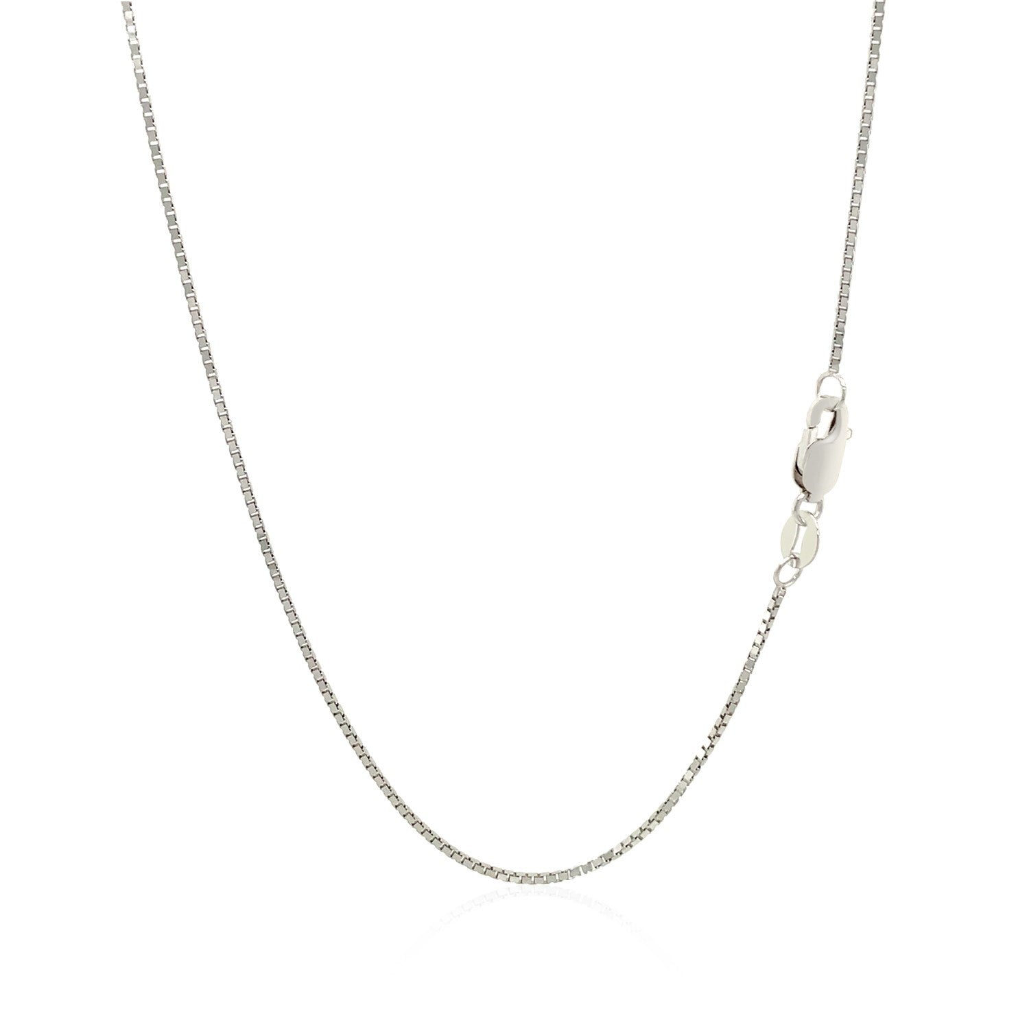 10k White Gold Classic Box Chain 0.8mm