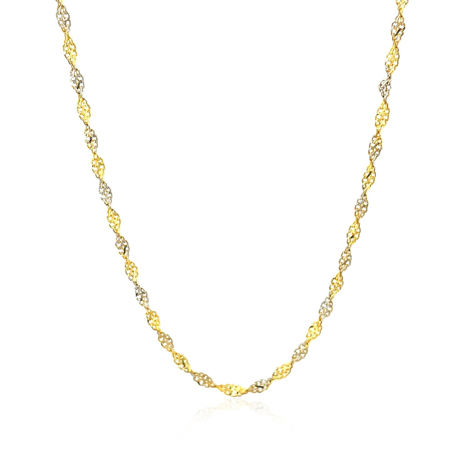 2.0mm 14k Two-Tone Gold Singapore Chain