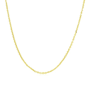 14k Yellow Gold Adjustable Cable Chain 0.9mm