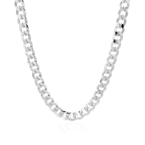 5.7mm 14k White Gold Solid Curb Chain