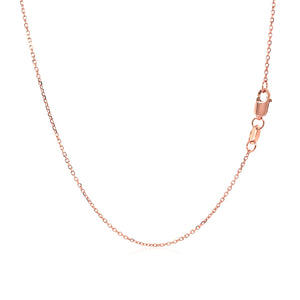 Diamond Cut Cable Link Chain in 14k Rose Gold (0.8 mm)