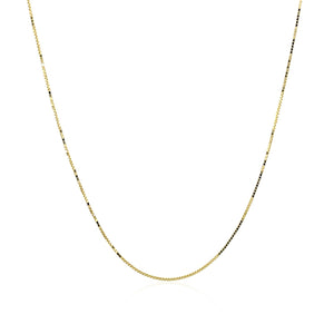 14k Yellow Gold Classic Box Chain 0.6mm