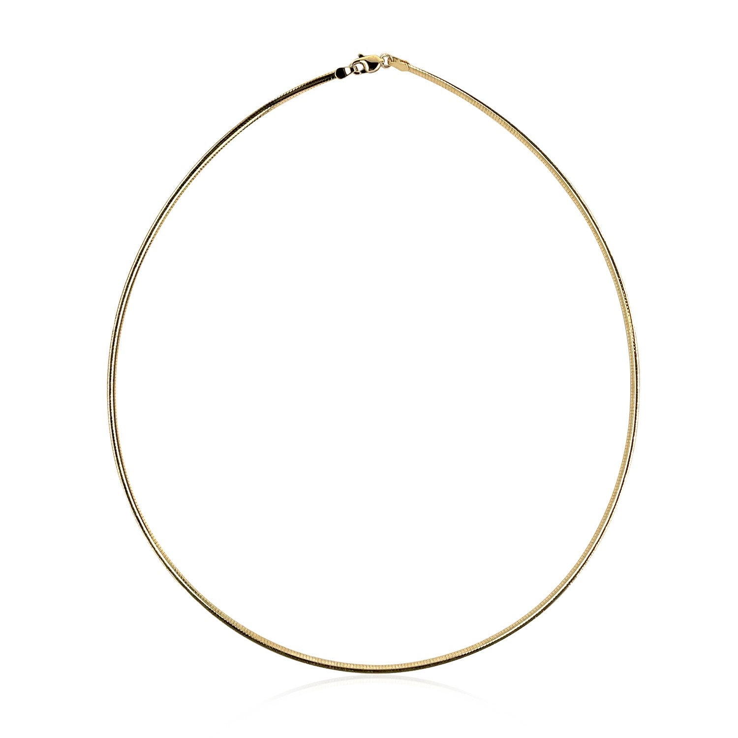 14k Yellow Gold Classic Omega Style Necklace (2 mm)