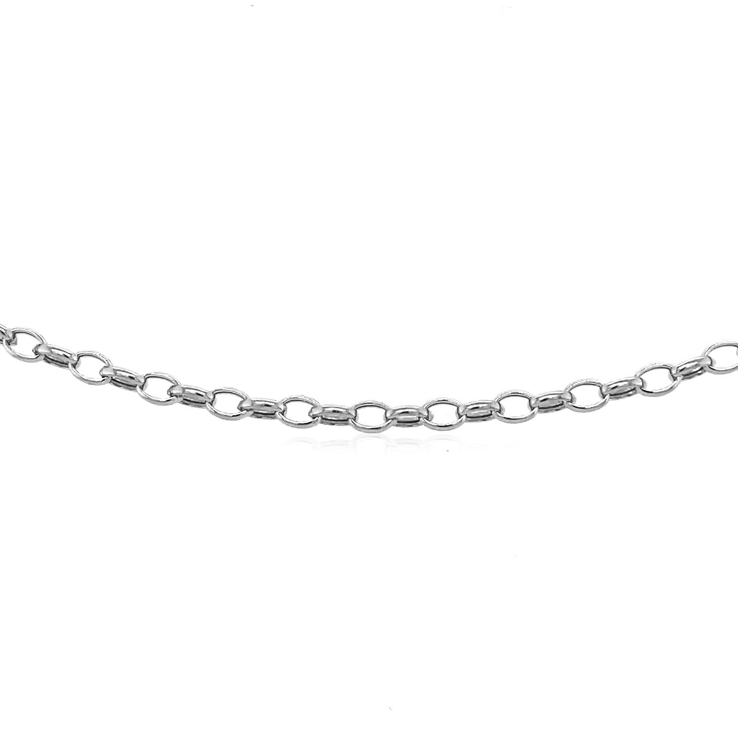 3.2mm 14k White Gold Oval Rolo Chain