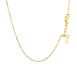 10k Yellow Gold Adjustable Cable Chain 0.9mm