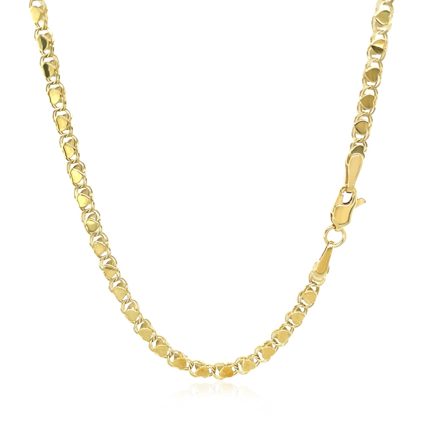 2.9mm 14k Yellow Gold Heart Chain