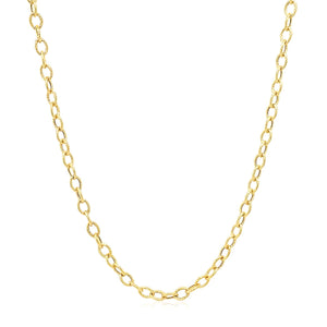 2.5mm 14k Yellow Gold Pendant Chain with Textured Links