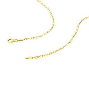 2.5mm 14k Yellow Gold Pendant Chain with Textured Links