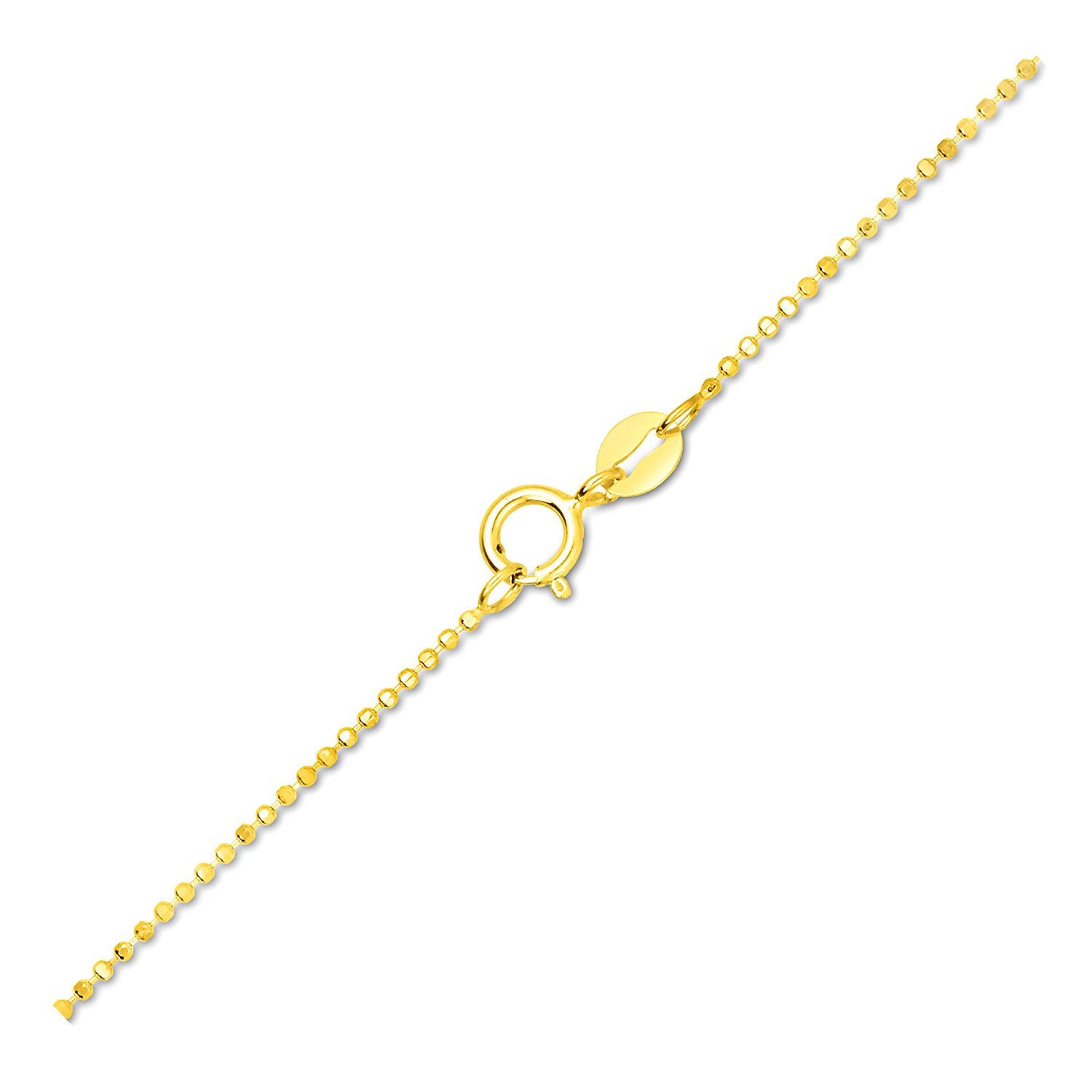 14k Yellow Gold Diamond-Cut Bead Chain 1.0mm