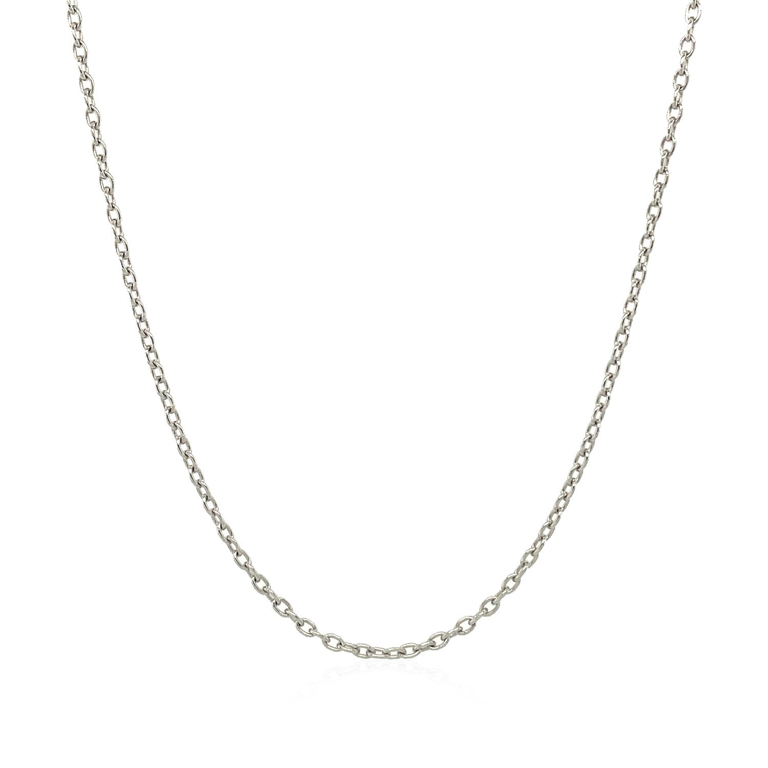 14k White Gold Round Cable Link Chain 1.5mm