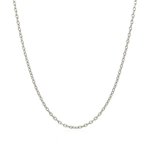 14k White Gold Round Cable Link Chain 1.5mm