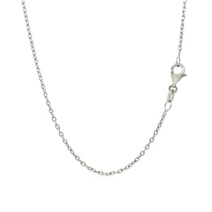 14k White Gold Round Cable Link Chain 1.5mm