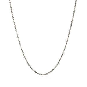 14k White Gold Diamond Cut Cable Link Chain 1.4mm