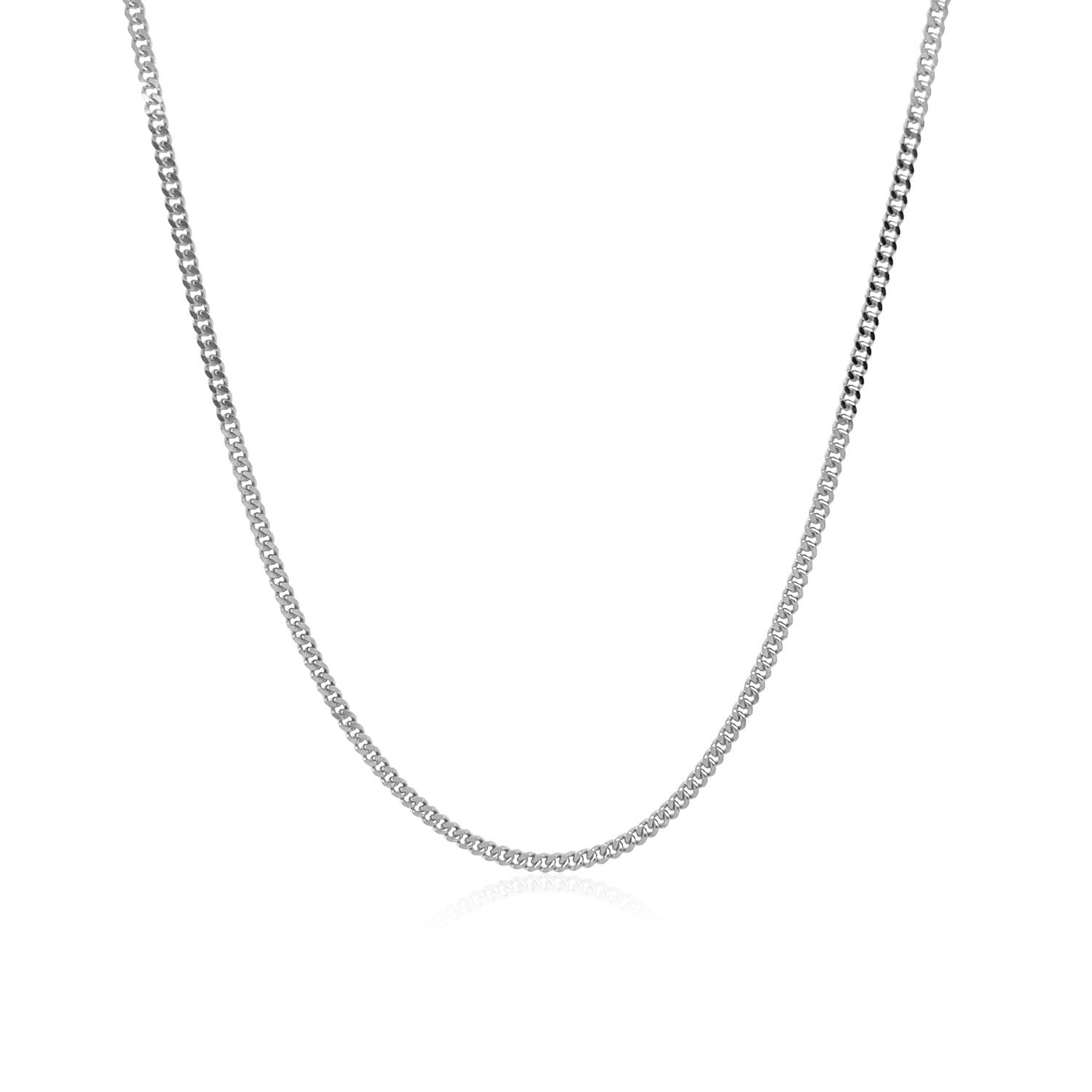 14k White Gold Gourmette Chain 1.5mm