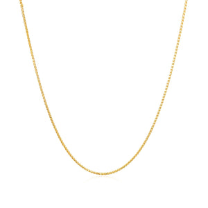 14k Yellow Gold Diamond Cut Round Wheat Chain 0.6mm