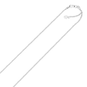 14k White Gold Adjustable Sparkle Chain 1.5mm