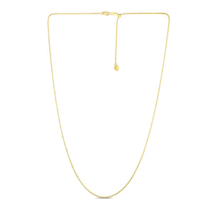 14k Yellow Gold Adjustable Popcorn Chain 1.3mm