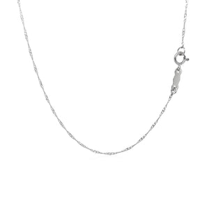 14k White Gold Singapore Chain 0.8mm