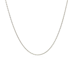 14k White Gold Round Cable Link Chain 0.7mm