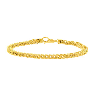 3.9mm 14k Yellow Gold Square Franco Bracelet