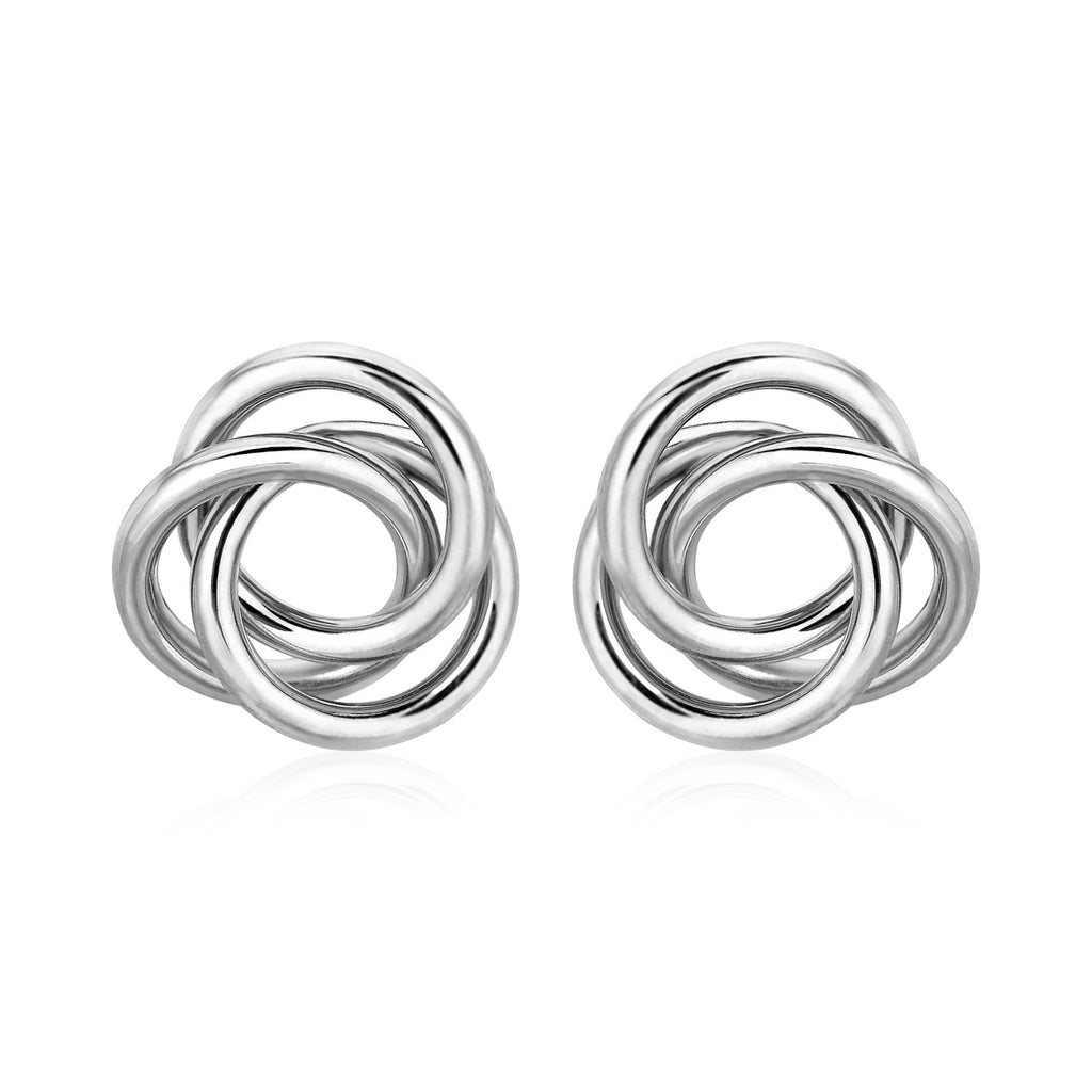 Polished Open Love Knot Earrings in Sterling Silver