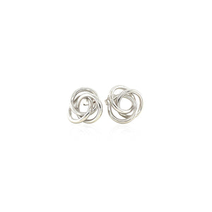 Polished Open Love Knot Earrings in Sterling Silver