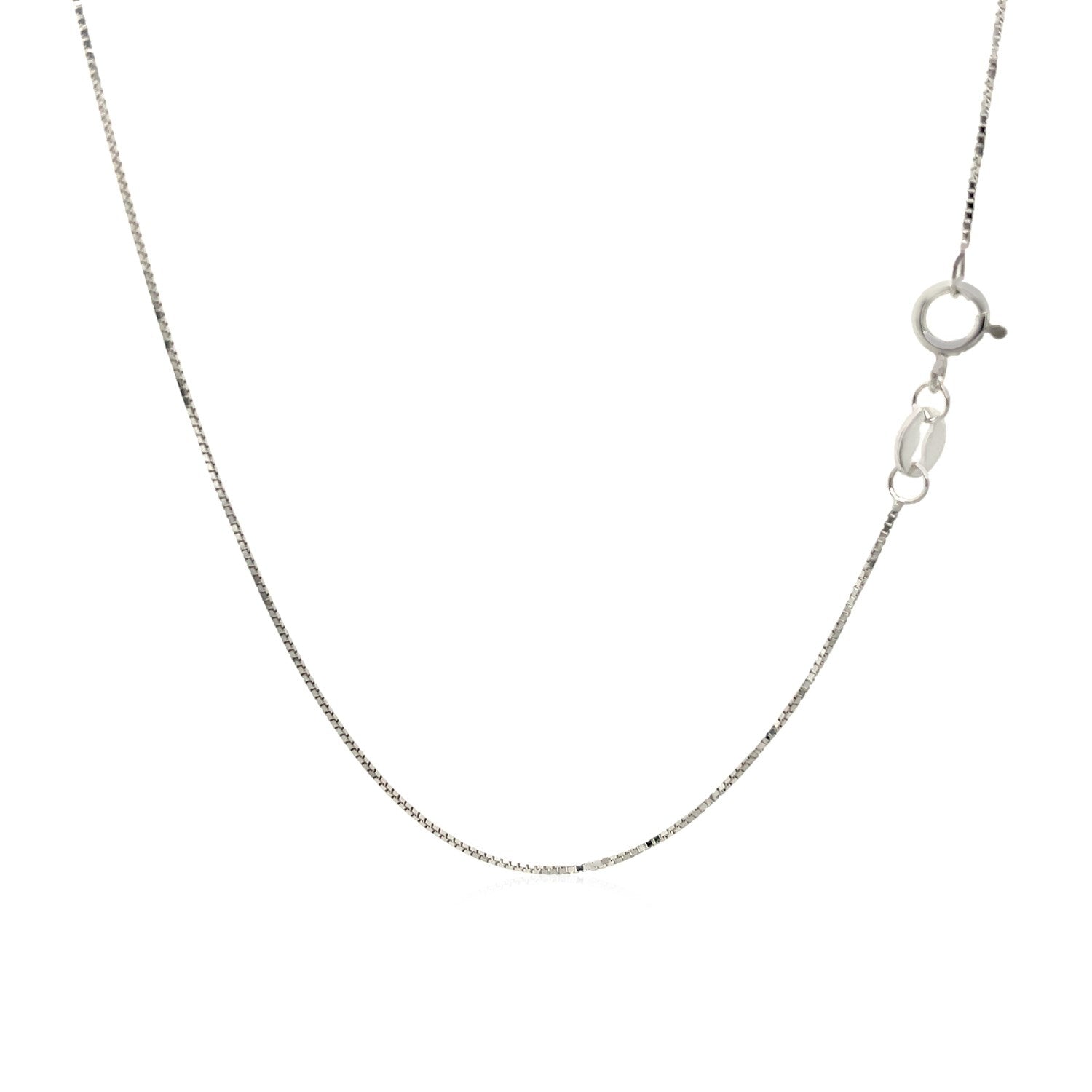 14k White Gold Adjustable Box Chain 0.6mm