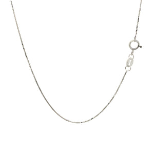 14k White Gold Adjustable Box Chain 0.6mm