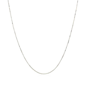 10k White Gold Classic Box Chain 0.45mm