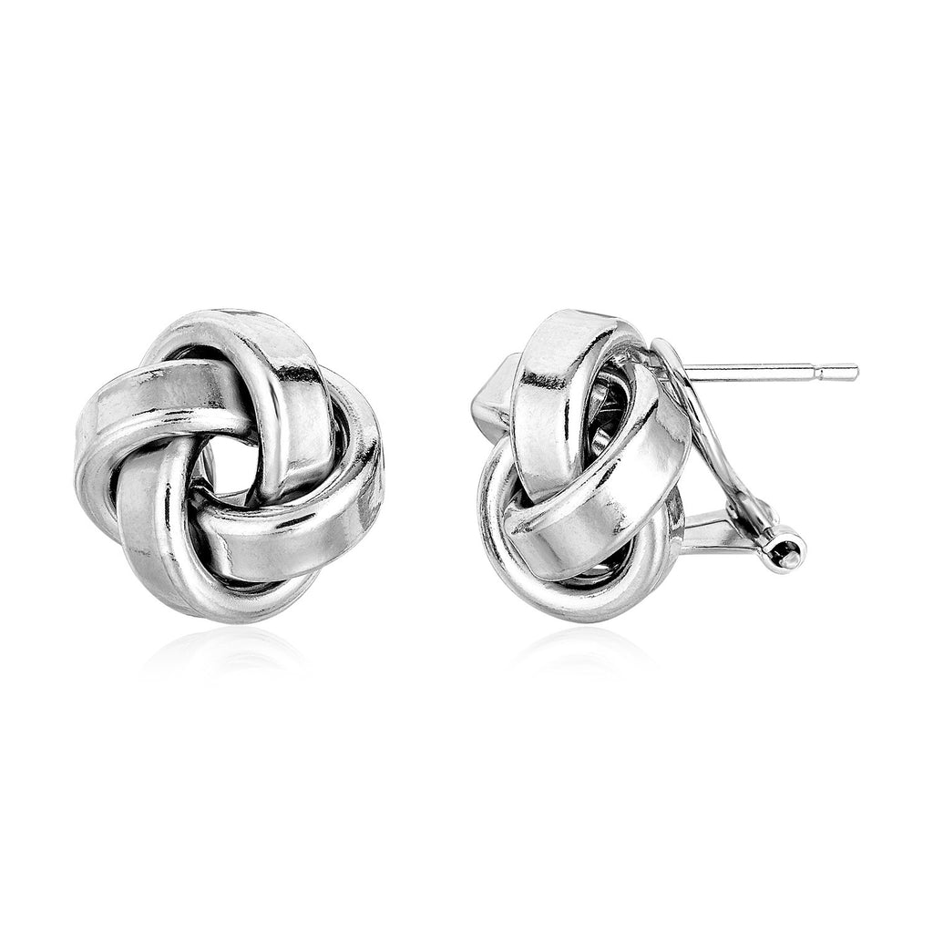 Large Sterling Silver Polished Love Knot Earrings