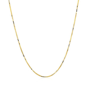 14k Yellow Gold Classic Box Chain 0.7mm