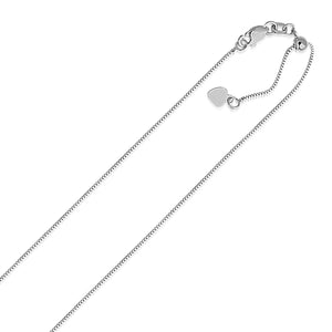 14k White Gold Adjustable Box Chain 0.7mm