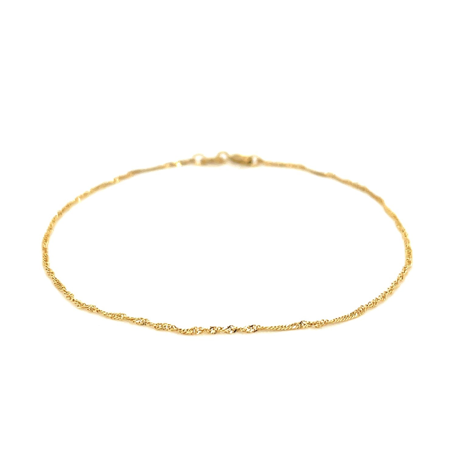 14k Yellow Gold Singapore Bracelet 1.0mm