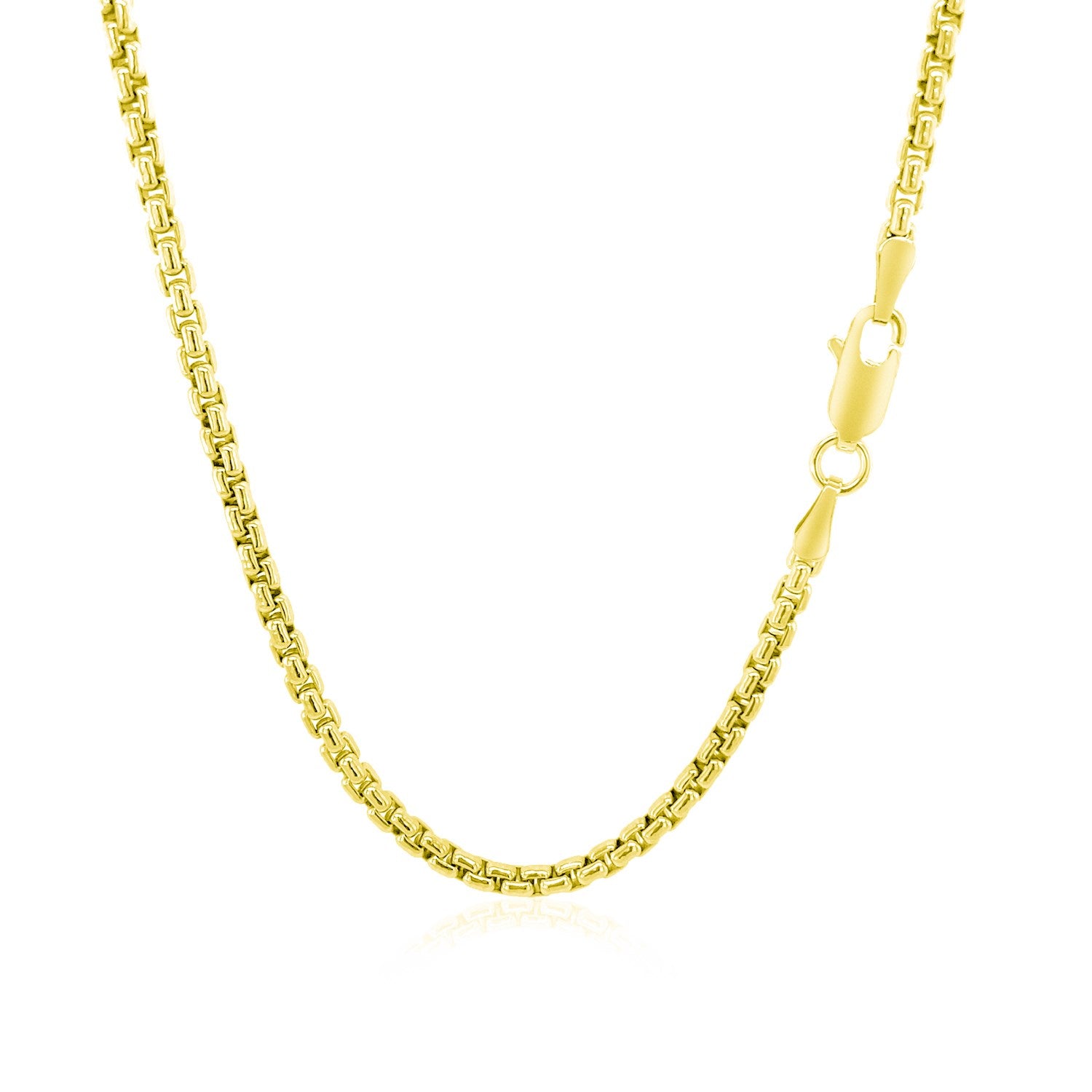 2.4mm 14k Yellow Gold Round Box Chain