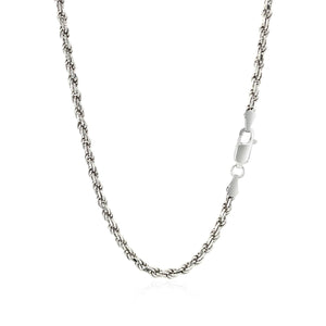 Sterling Silver 2.9mm Diamond Cut Rope Style Chain