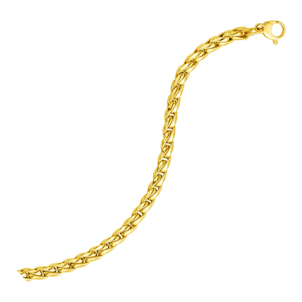 14k Yellow Gold 7 1/2 inch Round Curb Chain Bracelet