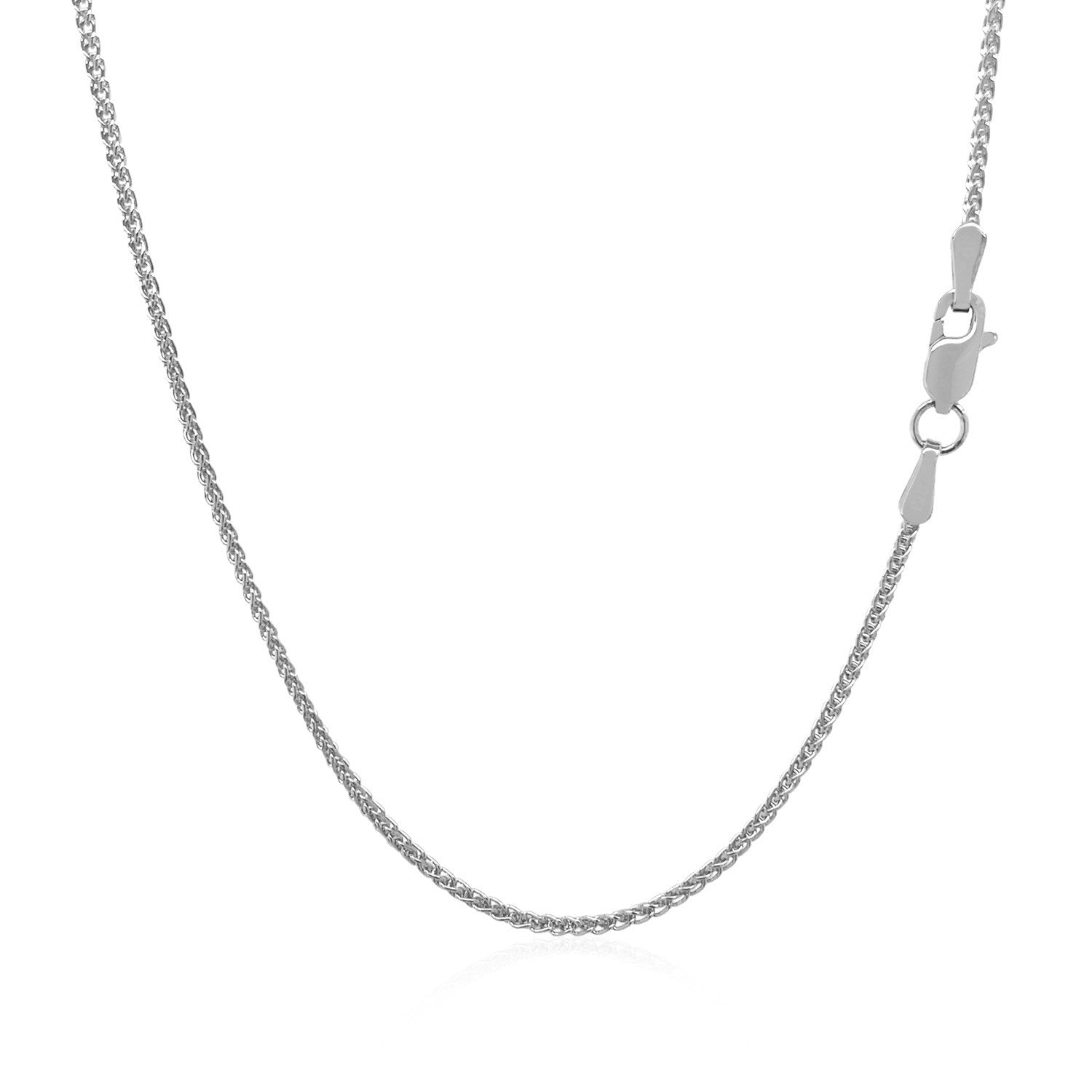 14k White Gold Round Wheat Chain 1.2mm