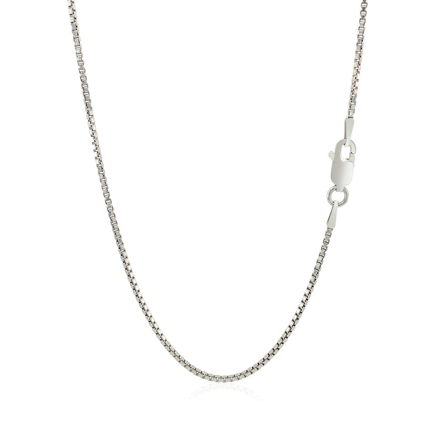 Sterling Silver Rhodium Plated Box Chain 1.3mm