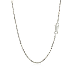 Sterling Silver Rhodium Plated Box Chain 1.3mm