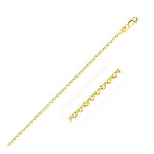 14k Yellow Gold Diamond Cut Cable Link Chain 1.5mm